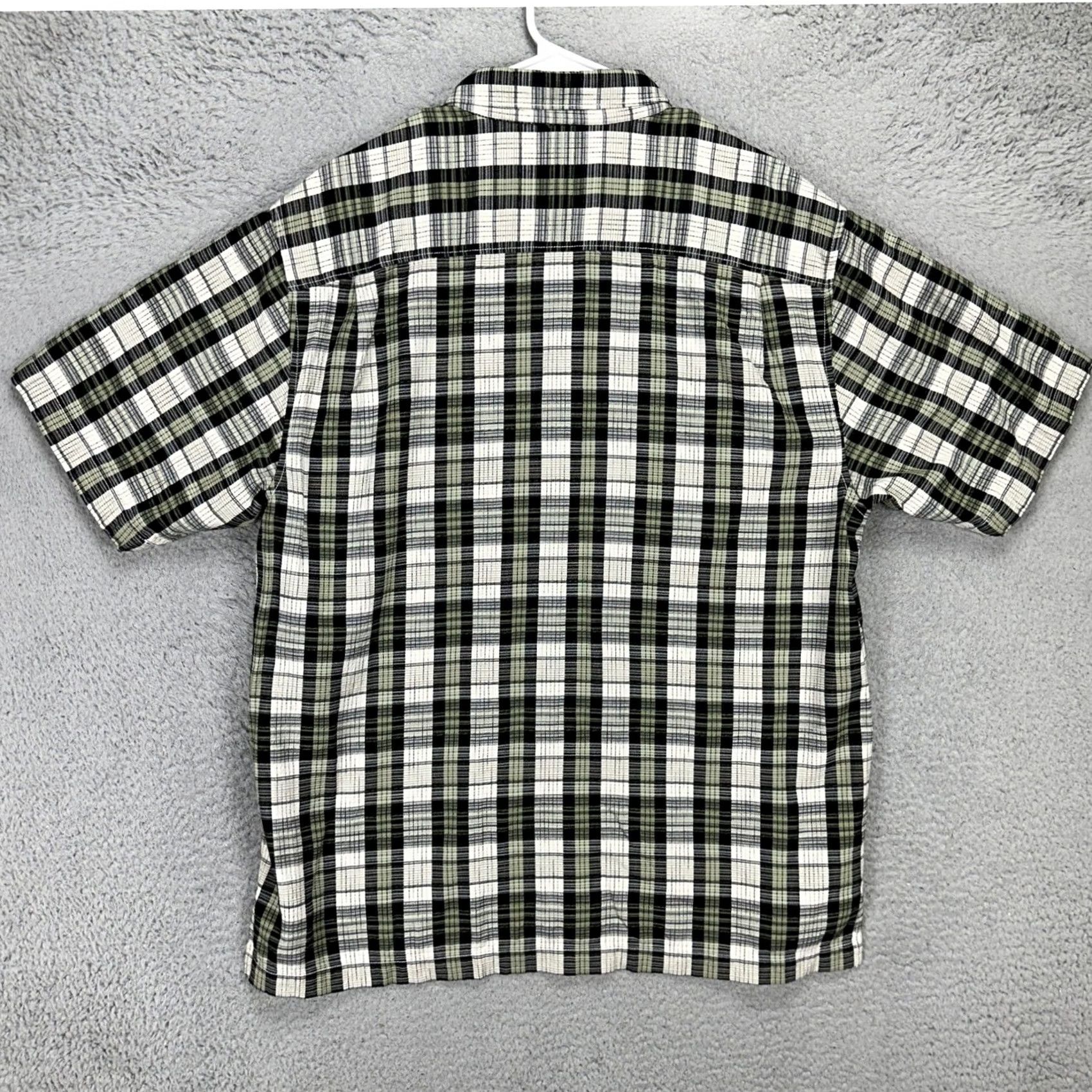 Tommy Bahama VINTAGE Tommy Bahama Button Up Shirt Mens Large Green White Plaid 2-Flap Pocket 100% Silk Size US L / EU 52-54 / 3 - 3 Thumbnail
