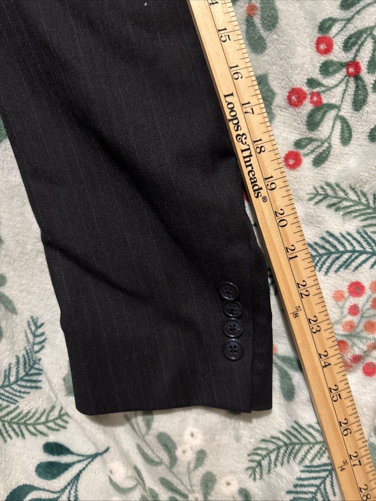 Stafford Stafford 100% Wool Pinstripe Suit Jacket 44R ( See Measurem Size 44R - 6 Thumbnail