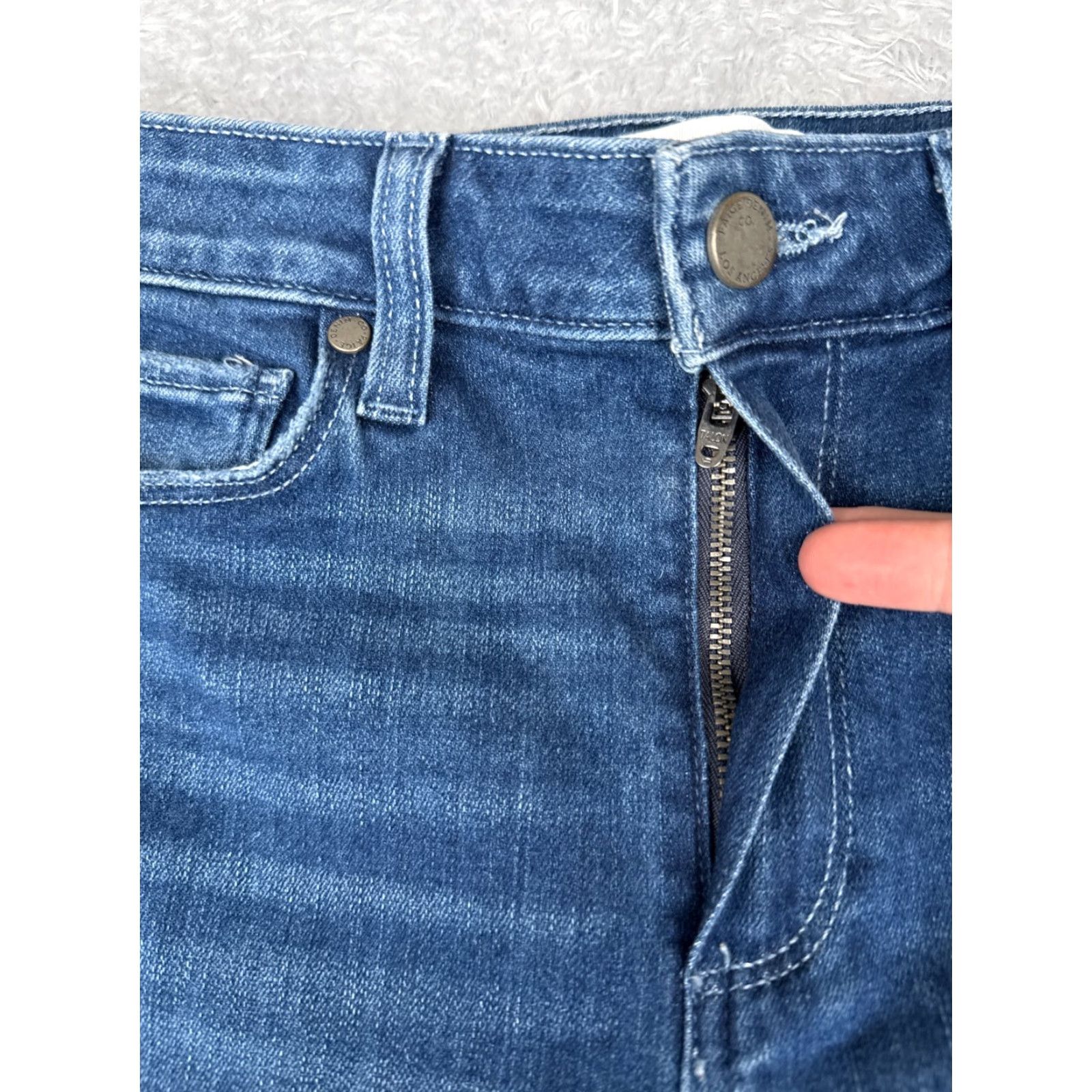 Paige PAIGE Jeans Womens 27 Blue Denim Straight Leg Hoxton Slim Distressed 27x27 Size 27" / US 4 / IT 40 - 5 Thumbnail