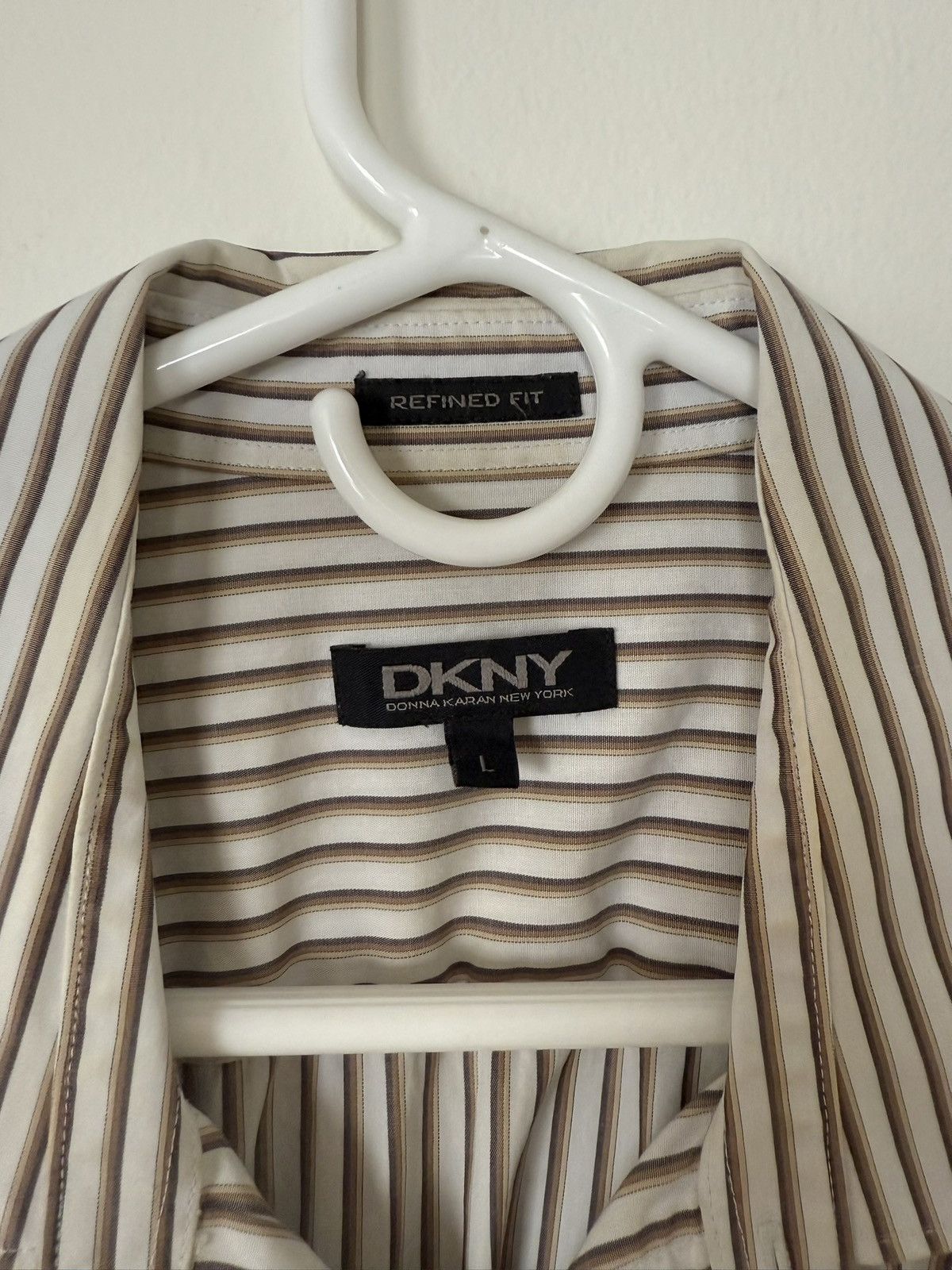DKNY Vintage Stripe Collared Button Up Shirt Size US L / EU 52-54 / 3 - 4 Thumbnail