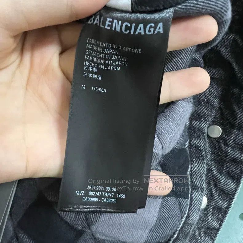 Balenciaga Black Washed Irregular Denim Jacket