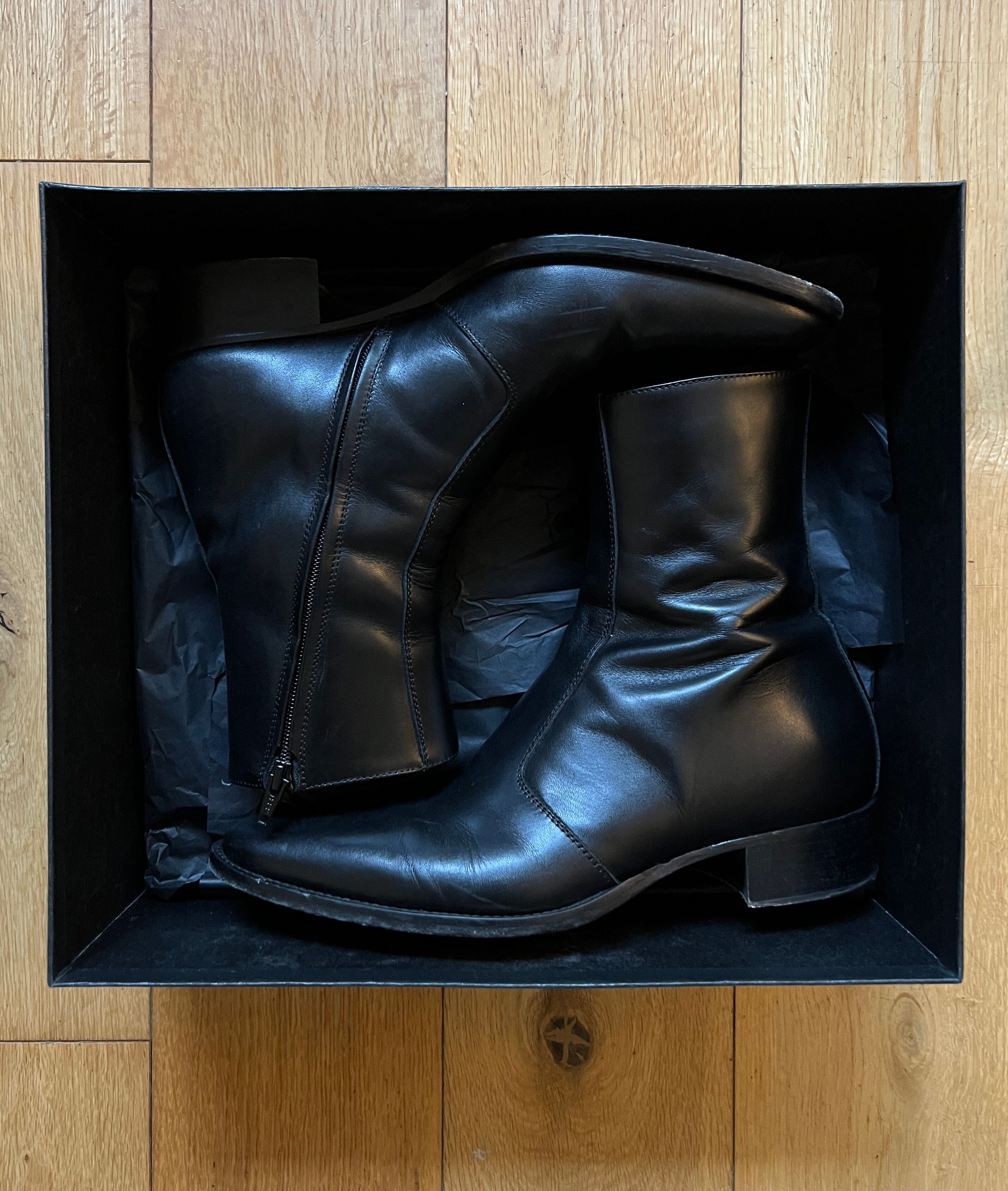 From The First LUCA 40MM (CONCEALED) SIDE ZIP BOOT - BLACK LEATHER