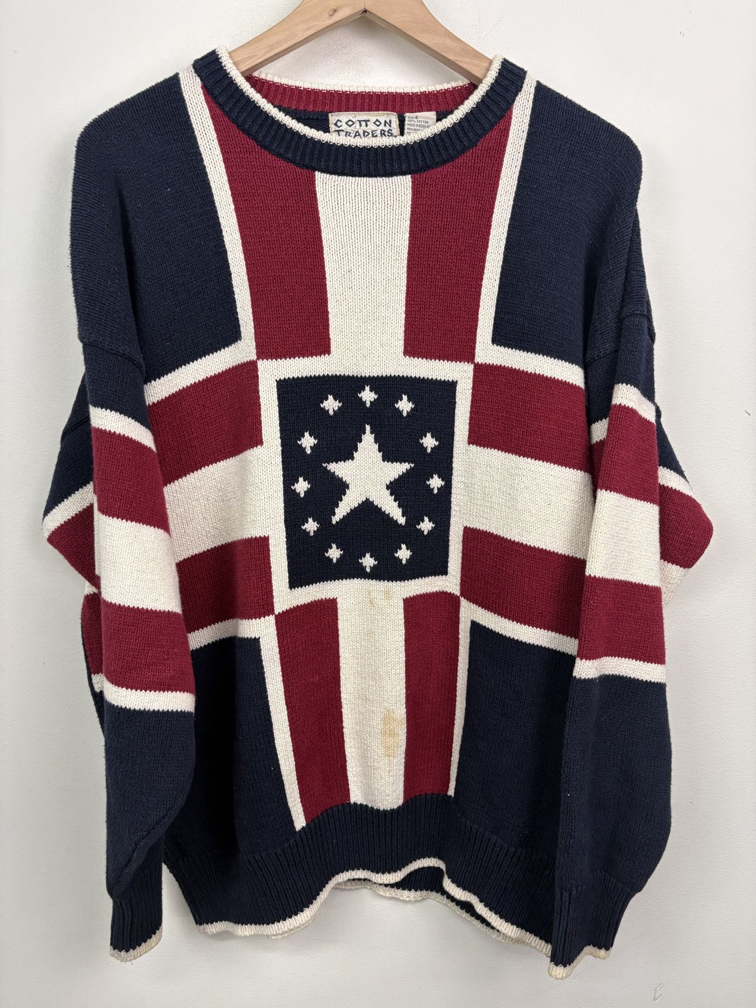 Vintage Vintage 90's Knit Cotton Traders U.S.A Pattern Crewneck Pullover Cardigan SIze L Size US L / EU 52-54 / 3 - 1 Thumbnail
