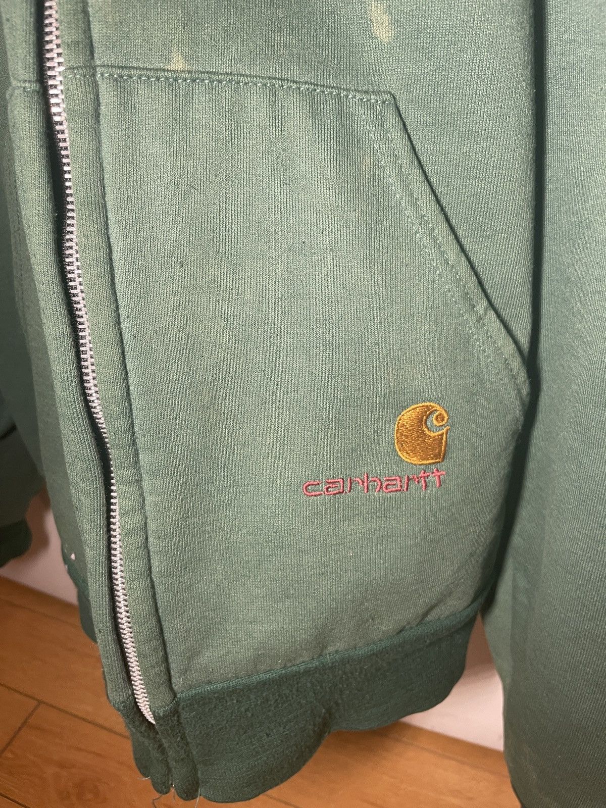 Carhartt × Carhartt Wip × Vintage Vintage Carhartt Zip Up Waffle Lined Hoodie Size US L / EU 52-54 / 3 - 2 Thumbnail