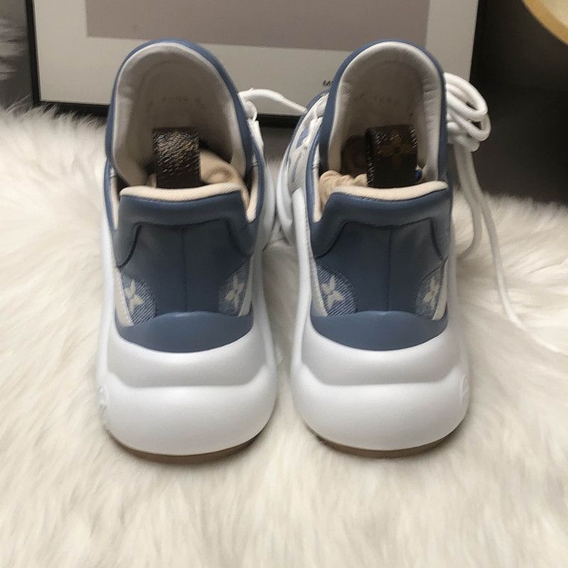 Louis Vuitton Louis Vuitton Archlight Blue White Lace-Up Sneakers -2505 Size US 6 / IT 36 - 3 Thumbnail