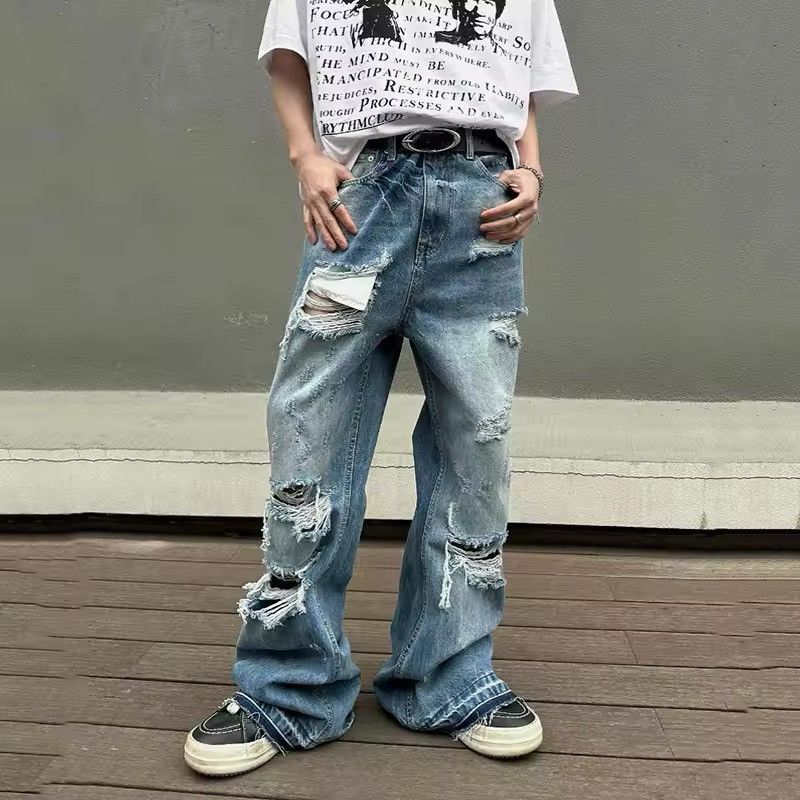 Japanese Brand Y2K Washed Ripped Micro Flare Jeans Size US 36 / EU 52 - 1 Thumbnail