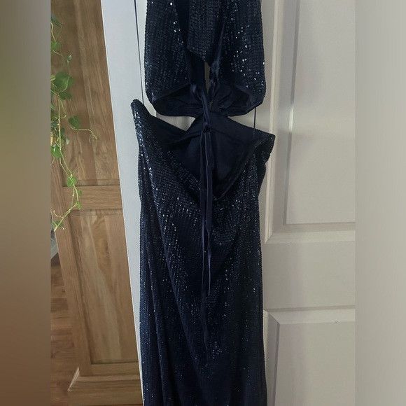 Ramy Brook RAMY BROOK halter neck cutout maxi sequin dress blue gown 8 Size M / US 6-8 / IT 42-44 - 13 Thumbnail