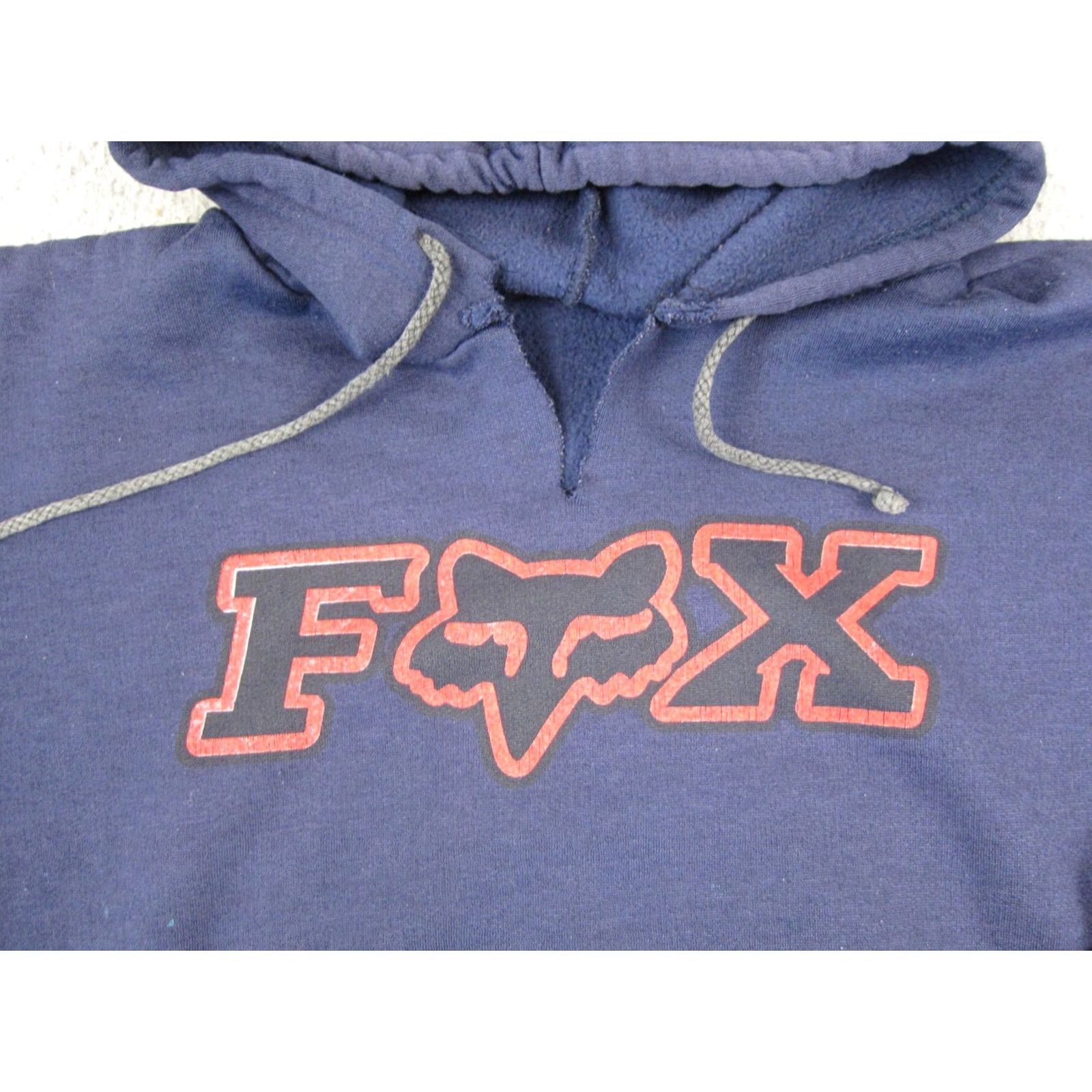 Vintage Fox Racing Hoodie Mens XL Blue Sweatshirt Biker Pullover Hooded Pockets Logo" Size US XL / EU 56 / 4 - 4 Thumbnail