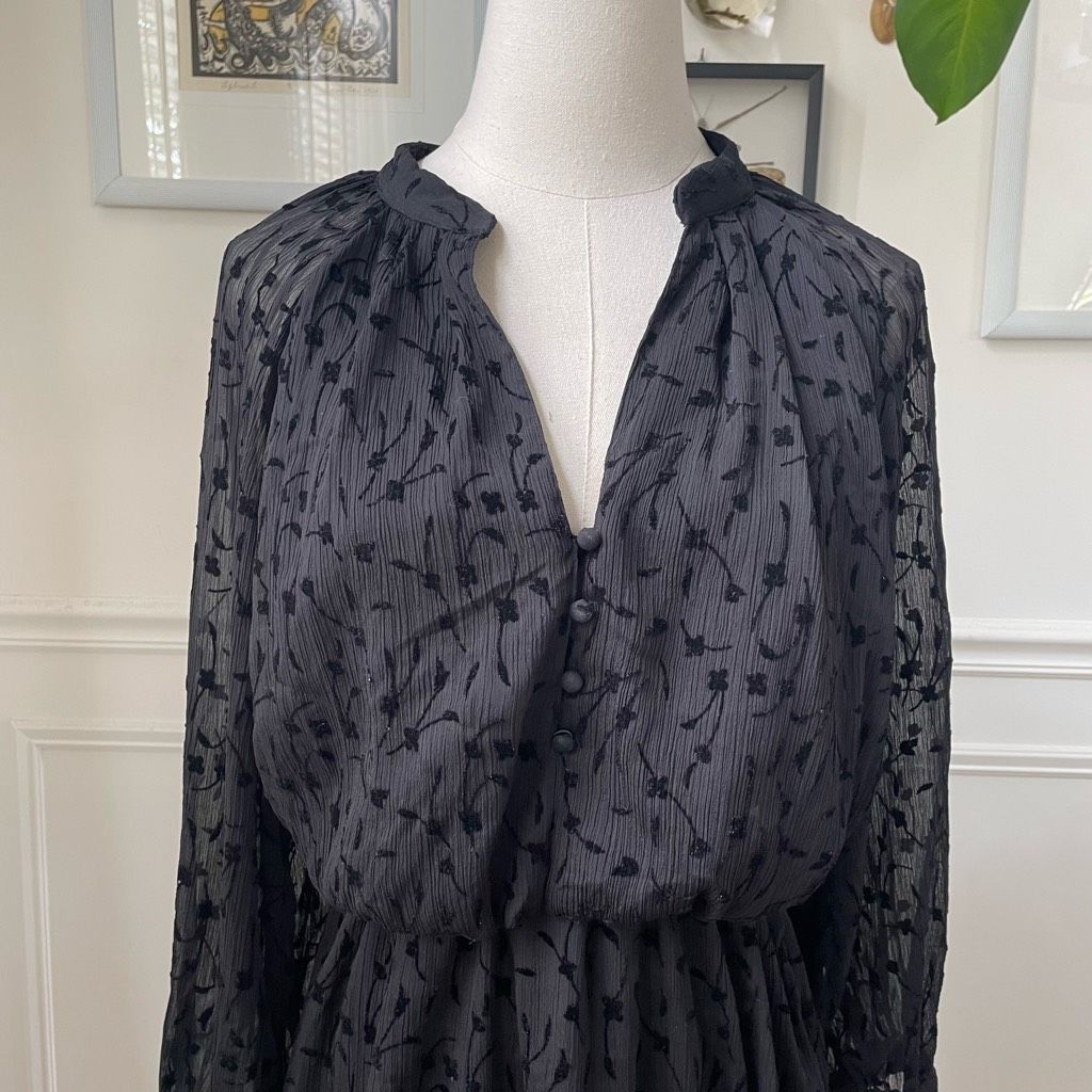 Zara black chiffon dress hotsell