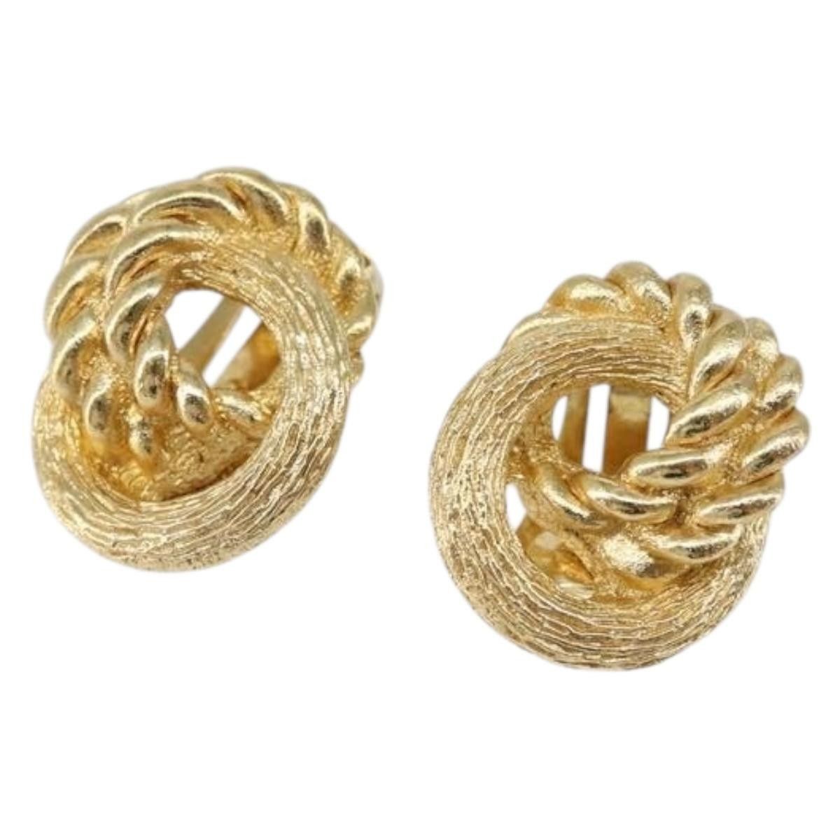 Christian Dior Vintage Round Clip-On Earrings Metal