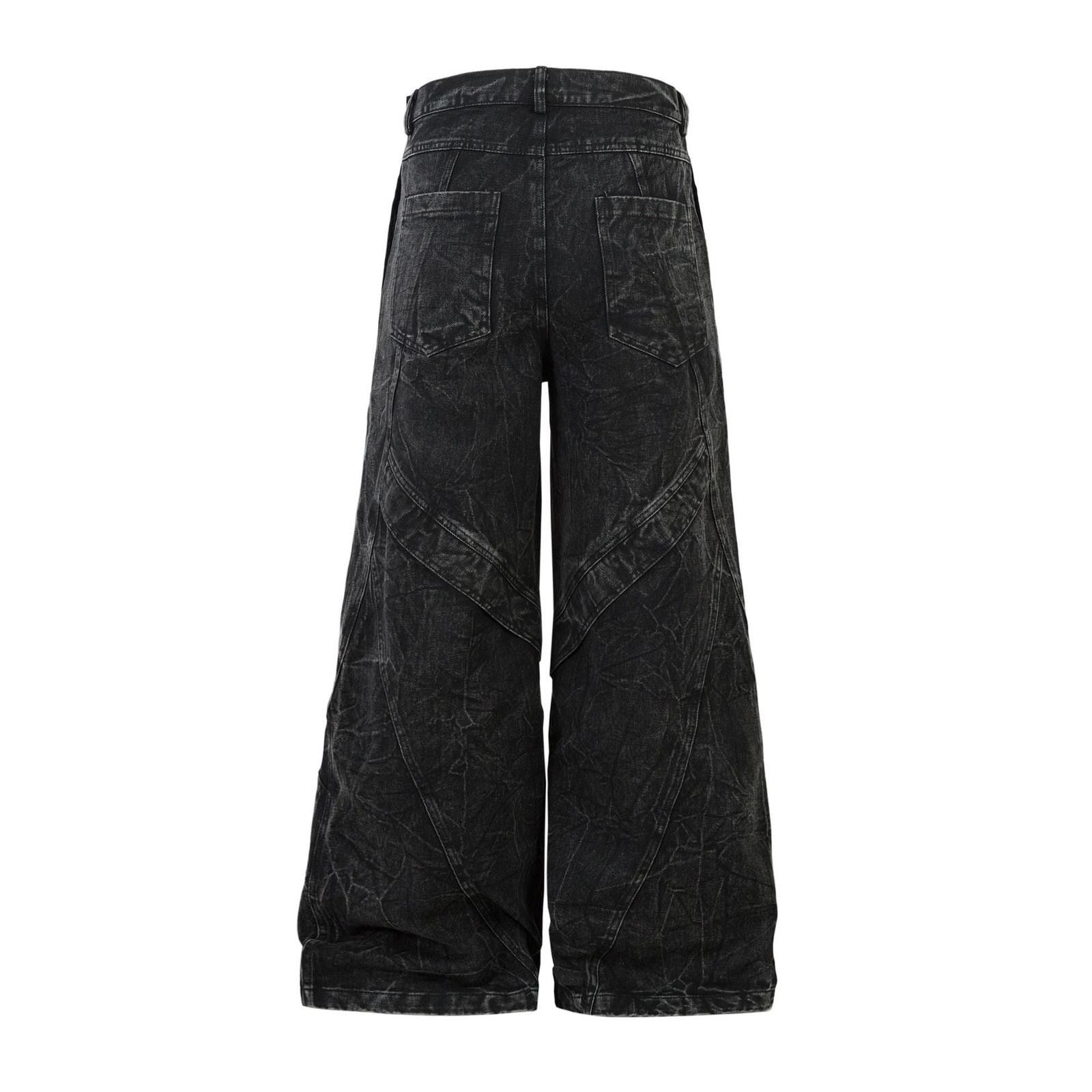 Japanese Brand Black Washed Wide-Leg Denim Jeans Size US 30 / EU 46 - 3 Thumbnail