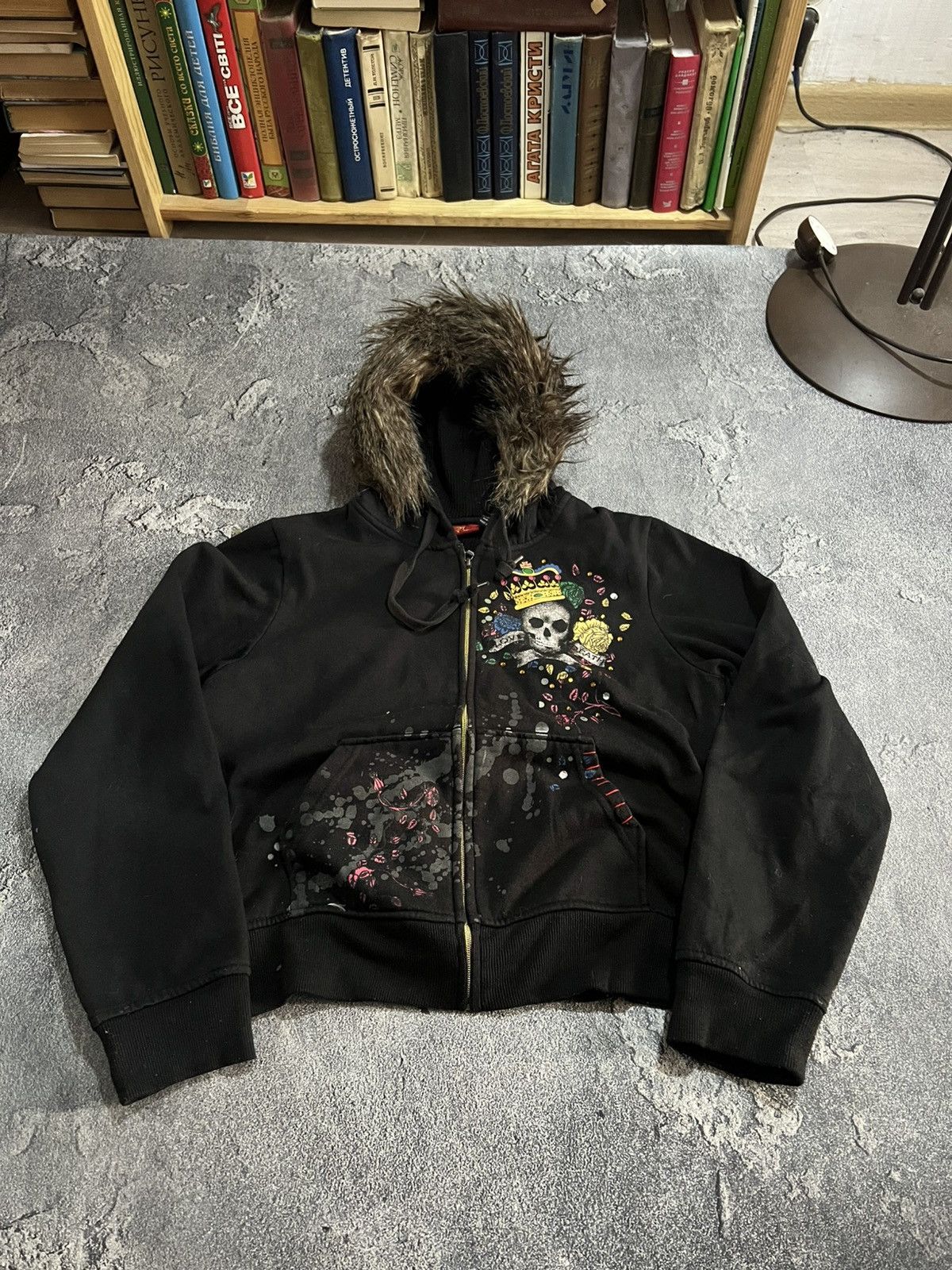 Vintage Y2K Glamour Zip Hoodie Balenciaga Style / Avant Garde Faded Size US M / EU 48-50 / 2 - 2 Thumbnail