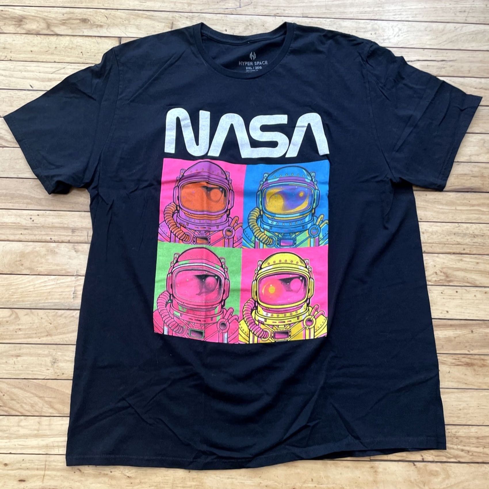 NASA HYPER SPACE NASA Shirt Men 2XL Black Neon Pink Astronaut Color Rave Graphic XXL Size US XXL / EU 58 / 5 - 3 Thumbnail