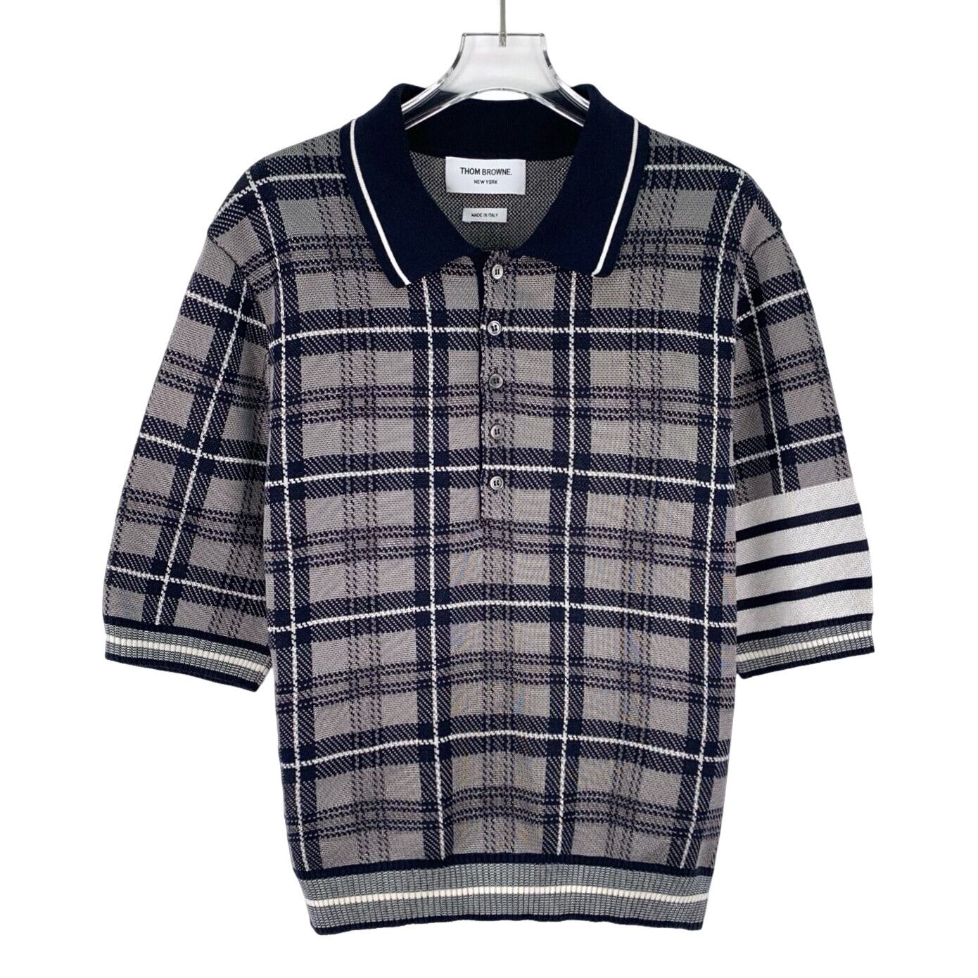 Thom Browne Thom Browne Plaid Silk Cotton Polo Size 3 Size US L / EU 52-54 / 3 - 1 Thumbnail
