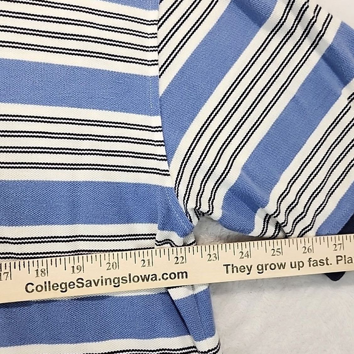 Tommy Hilfiger VINTAGE Tommy Hilfiger Polo Shirt Men's XL Blue Horizontal Stripe Cotton Knit 90s Golf Logo Striped Short Sleeve Regular Mens Size US XL / EU 56 / 4 - 6 Thumbnail