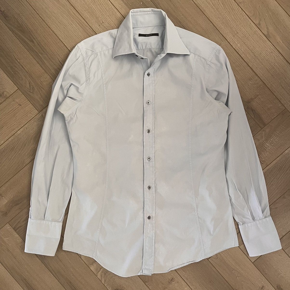 Gucci Gucci Pale Blue Dress Shirt Size US L / EU 52-54 / 3 - 1 Thumbnail