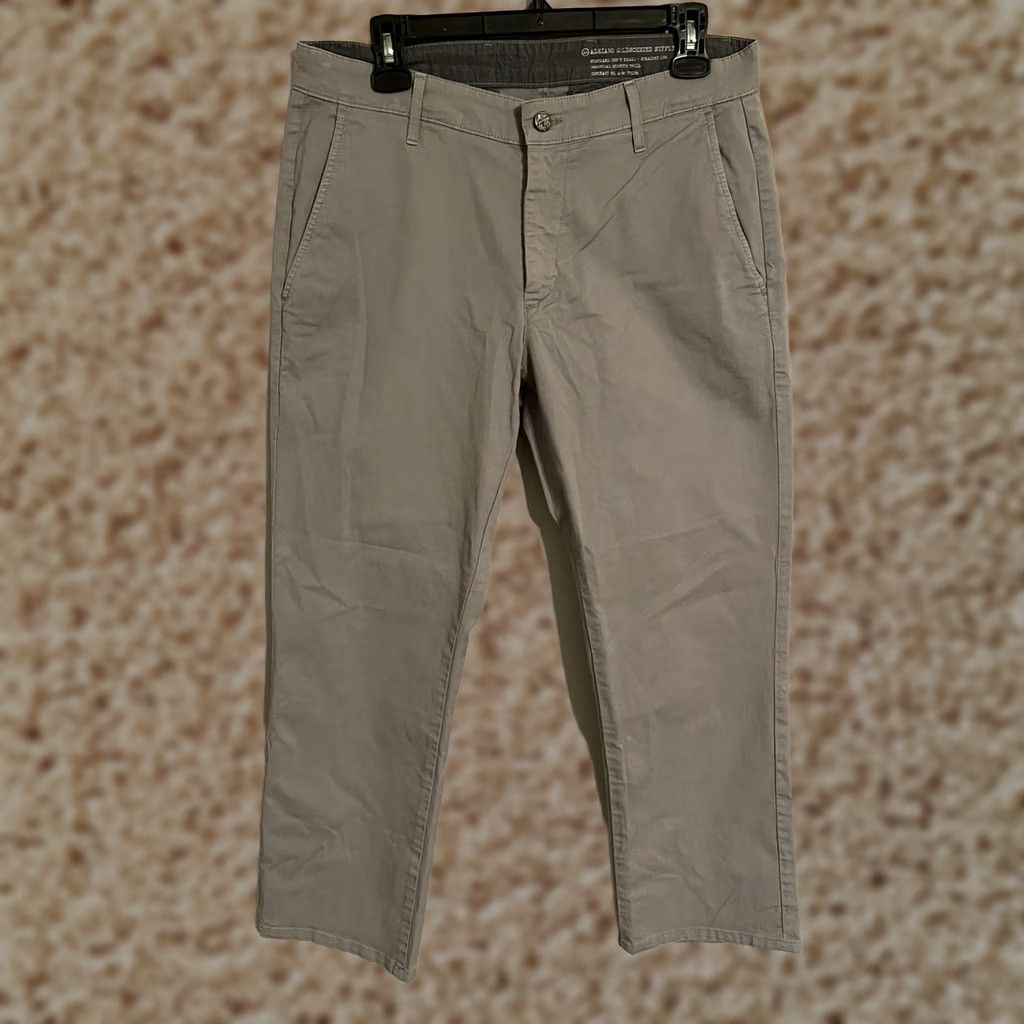 Vintage Adriano Goldschmied Pants Khaki Stretch Twill Gray Mens 32x28 Size US 32 / EU 48 - 1 Thumbnail