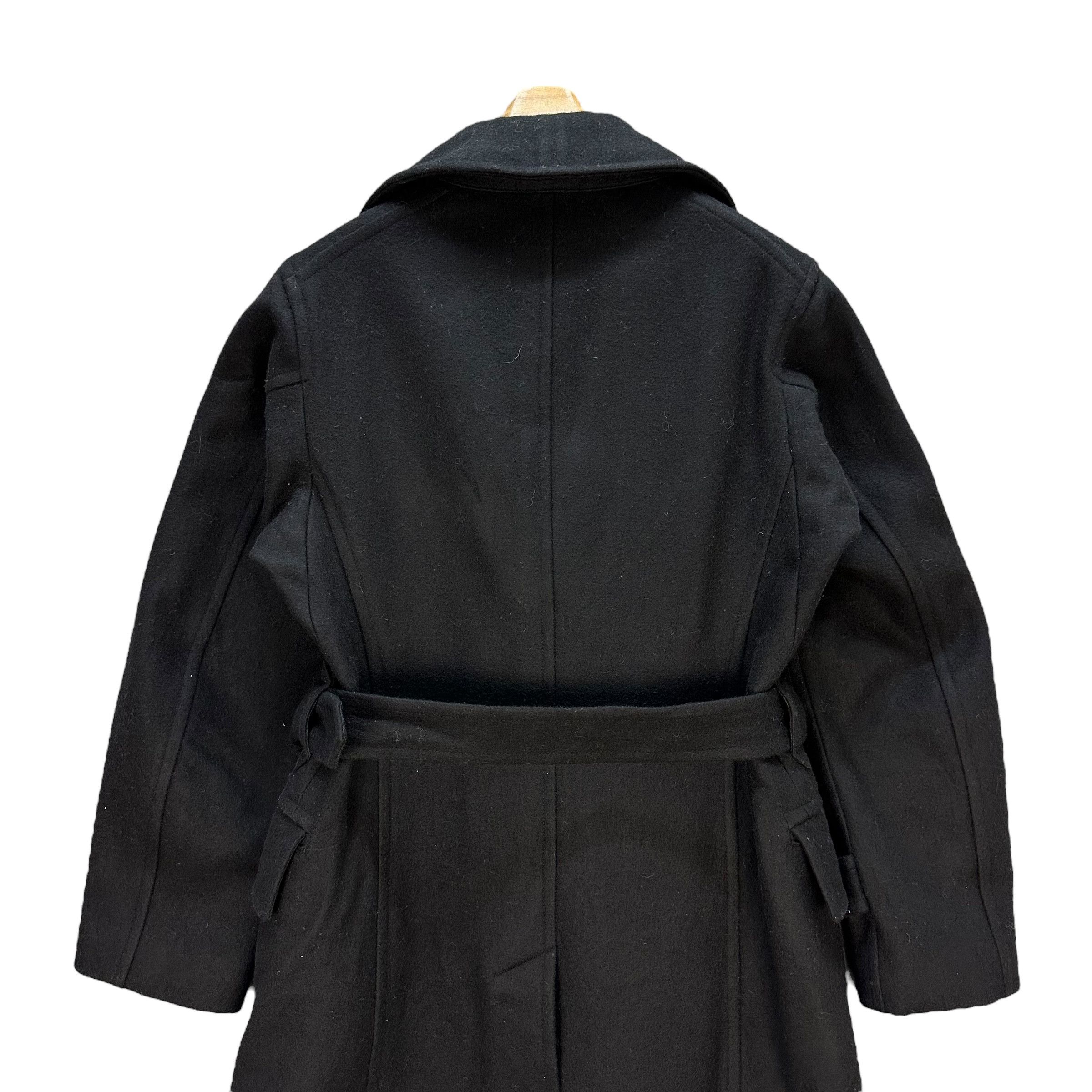SCYE SYCE Double Collar Black Wool Belted Long Coat #A41-0937 Size S / US 4 / IT 40 - 11 Thumbnail