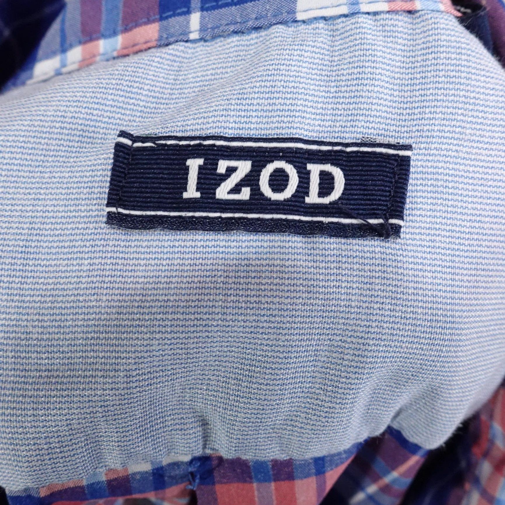 Izod IZOD Shirt Mens XL Blue Plaid Short Sleeve Button-Up Polyester Performance Size US XL / EU 56 / 4 - 6 Thumbnail