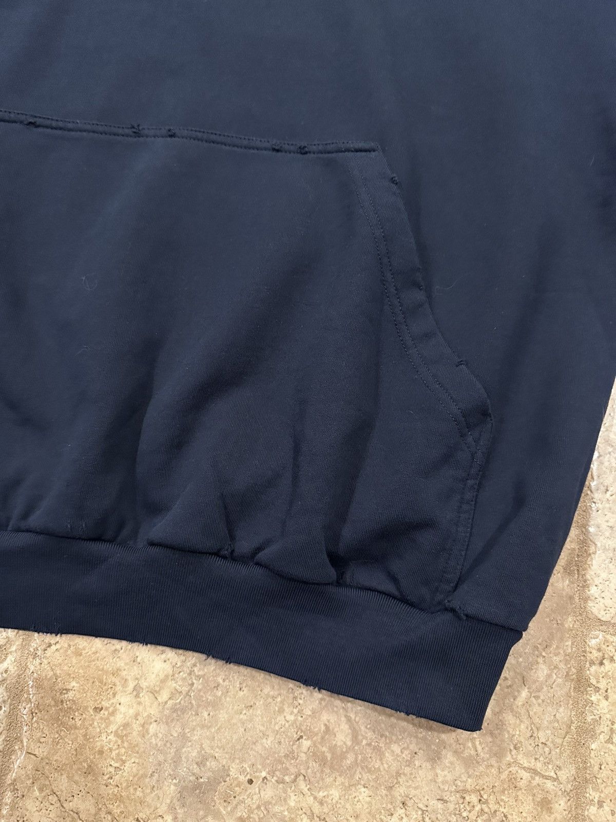 Balenciaga Balenciaga “Be Nice” France Dark Navy 2023 Distressed Hoodie Size US XL / EU 56 / 4 - 7 Thumbnail