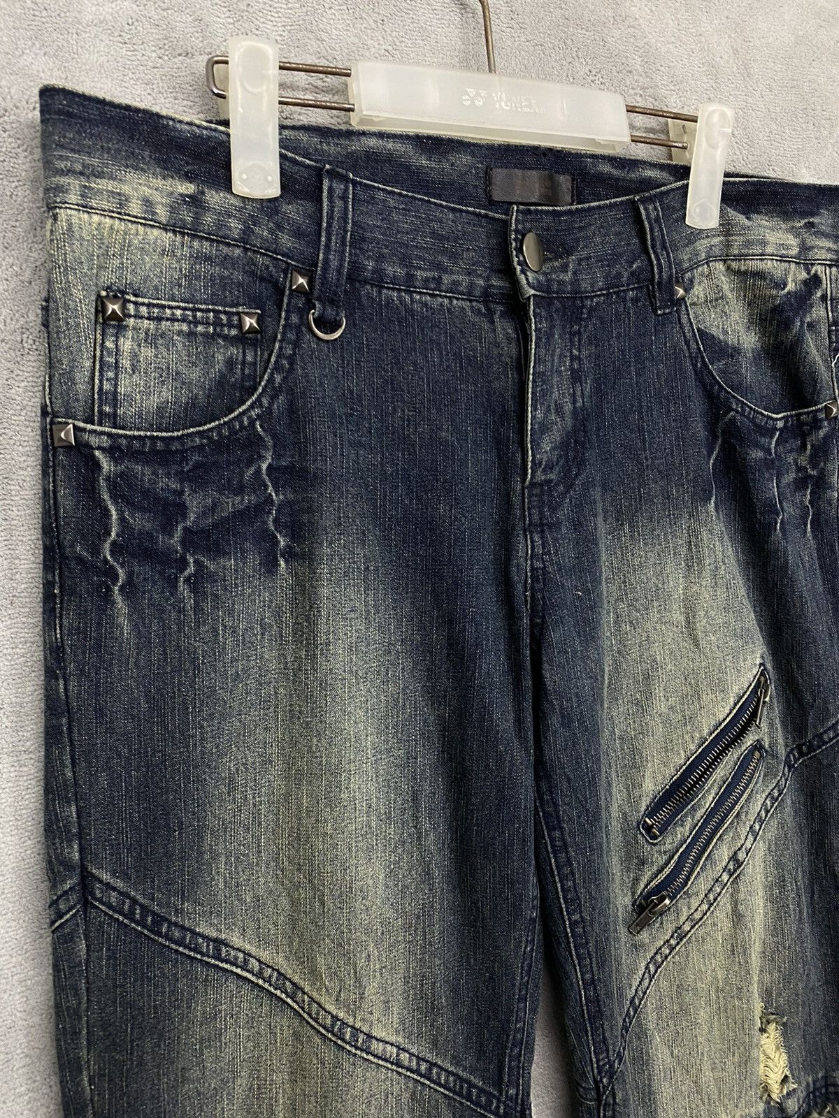 Japanese Brand Black Baccara Distressed Bondage Denim Flared Size US 35 - 4 Thumbnail