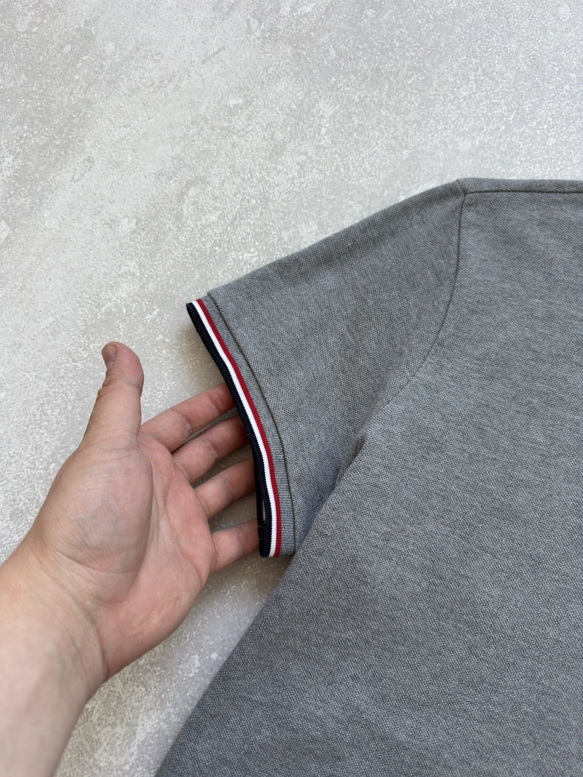 Moncler Moncler Maglia Polo Manica Corta Grey Tricolor Shirt Polos Size US XL / EU 56 / 4 - 4 Thumbnail