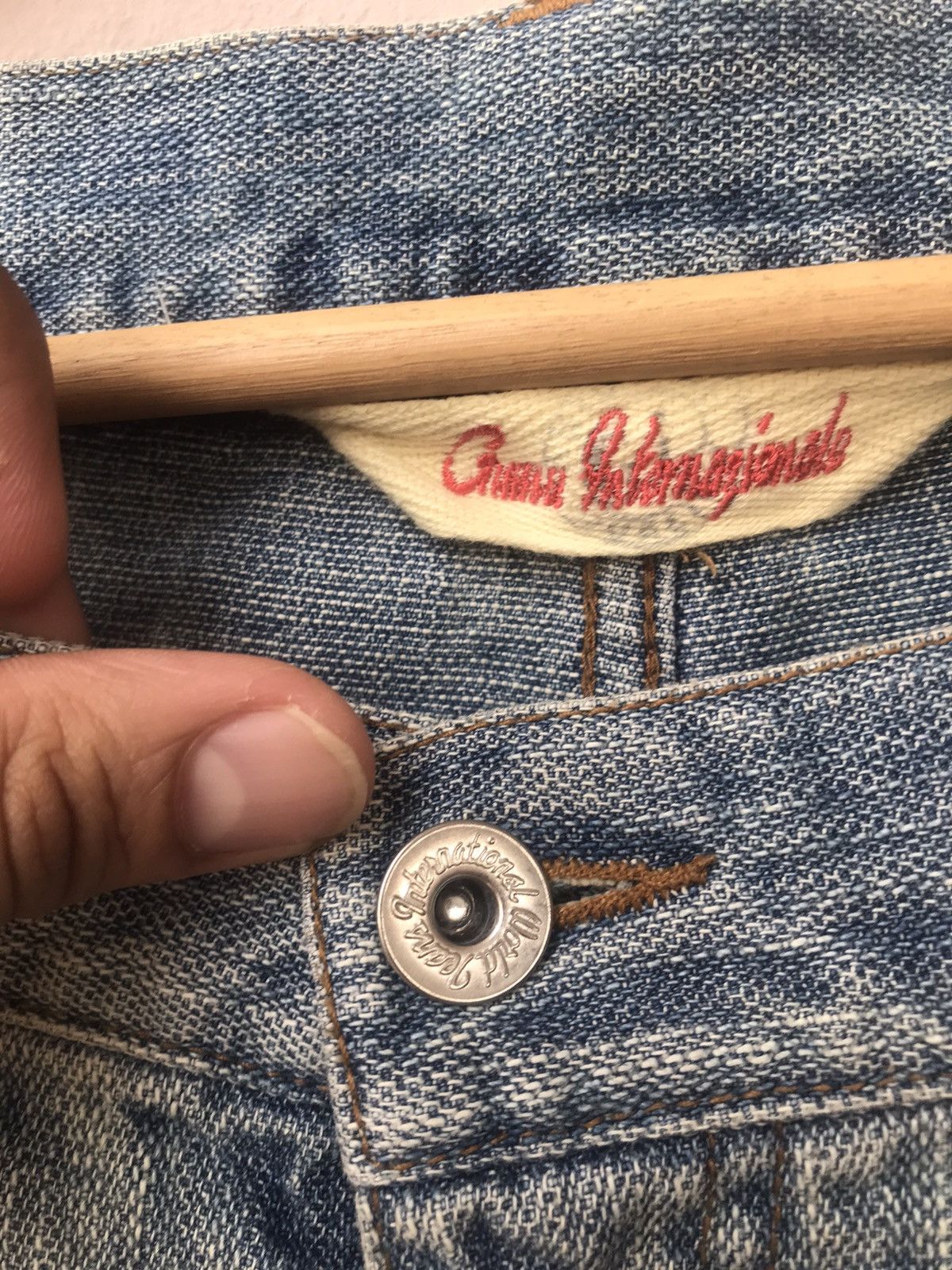 Vintage Gumu International Japan Distressed Hybrid Paint Denim Size US 34 / EU 50 - 7 Thumbnail