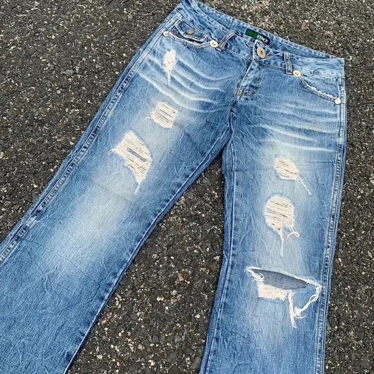 Japanese Brand FLARE/BOOTCUT 💥 VINTAGE VENCE JEANS DISTRESSED DENIM PANTS Size US 28 / EU 44 - 6 Thumbnail