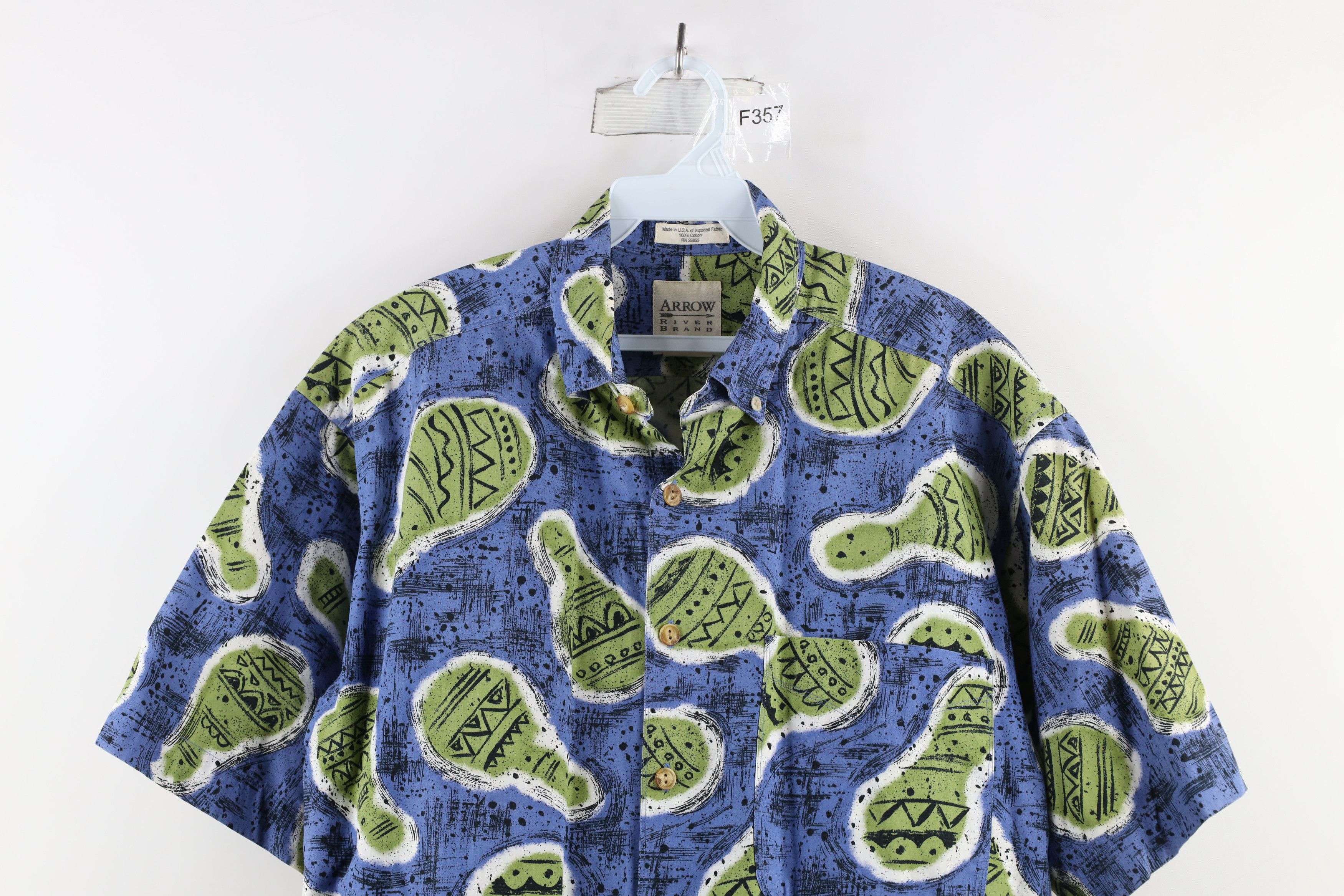 Vintage Vintage 90s Streetwear Geometric Collared Button Shirt USA Size US M / EU 48-50 / 2 - 2 Thumbnail