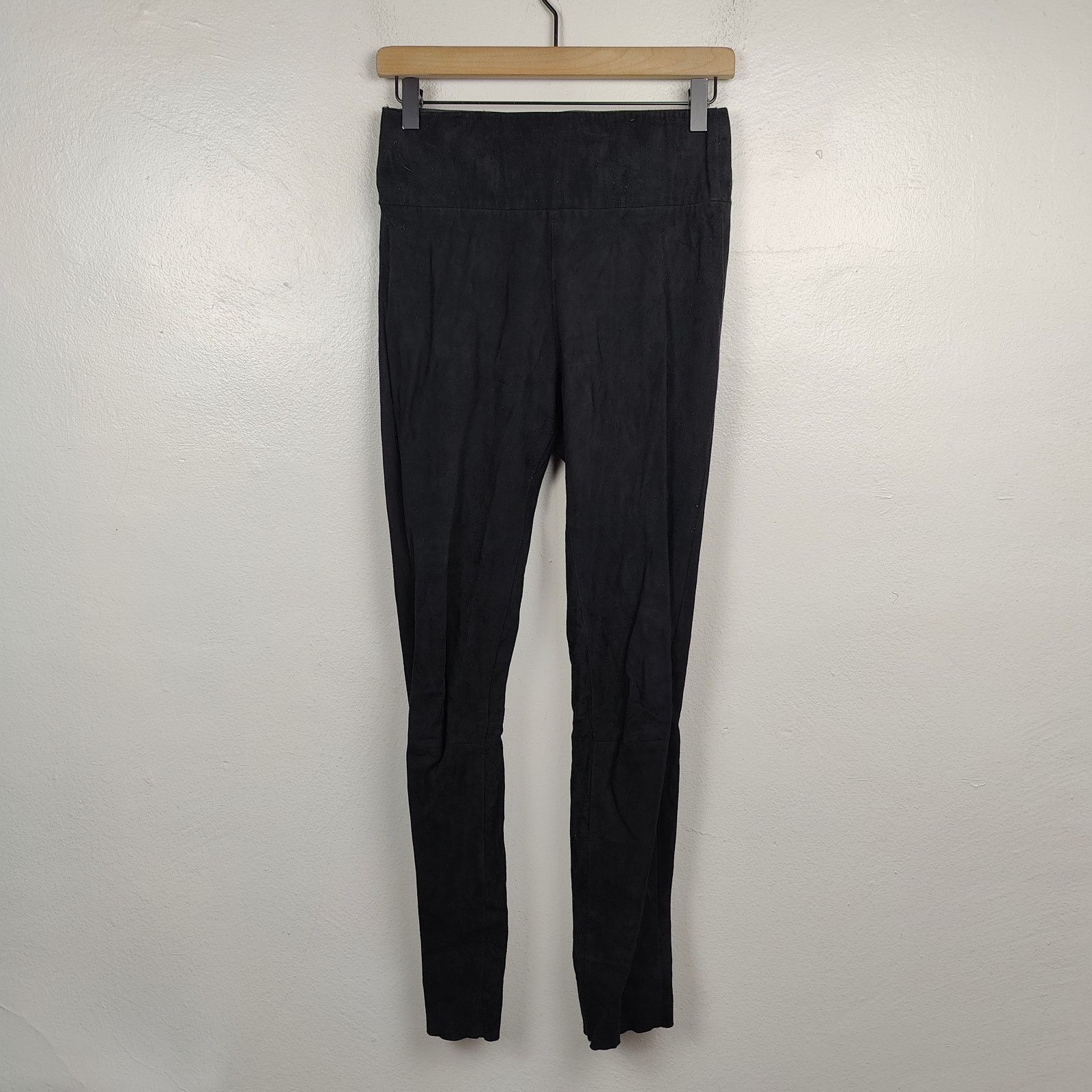 SPRWMN Black Suede Ankle Pants Womens Small Black