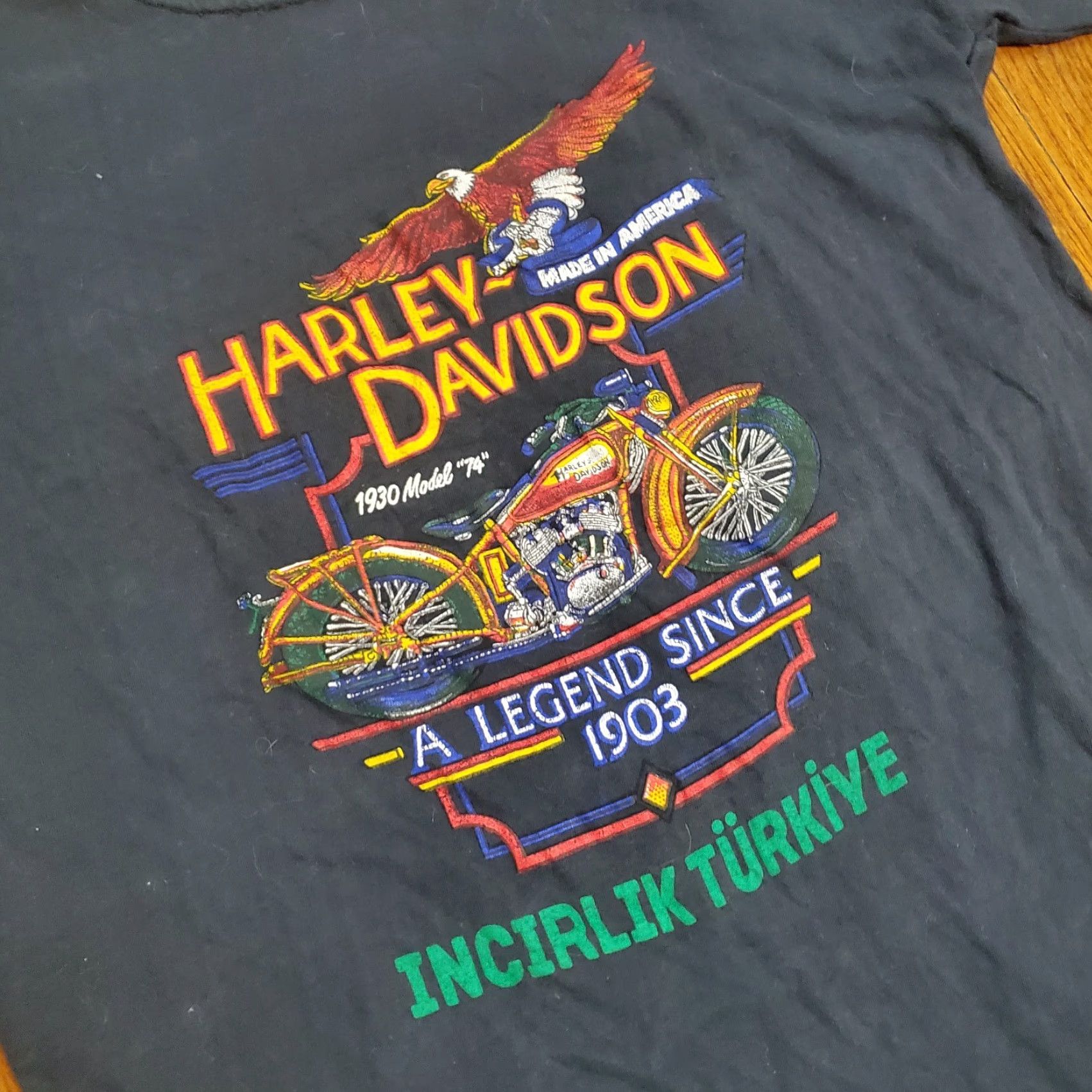 Harley Davidson VINTAGE Rare 90s Harley-Davidson Incirlik Turkey HOG T-Shirt Men Large Black Graphic Print Crew Neck Short Sleeve Harley-Davidson Mens TS Size US L / EU 52-54 / 3 - 2 Thumbnail