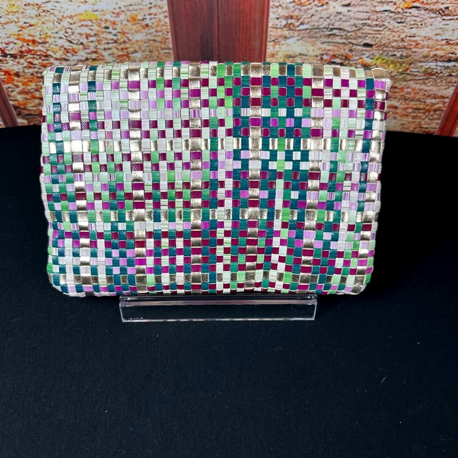 Other Deux Lux Woven Metallic Clutch Magnetic Closure Multi Size ONE SIZE - 13 Thumbnail
