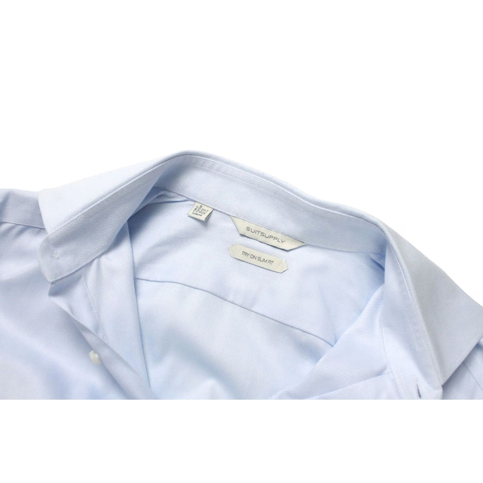 Suitsupply Suitsupply Slim Fit Formal Shirt Men's 39-7 / 15 1/2L Spread Collar Light Blue Dress Shirt Button-Up Casual Size 40R - 4 Thumbnail