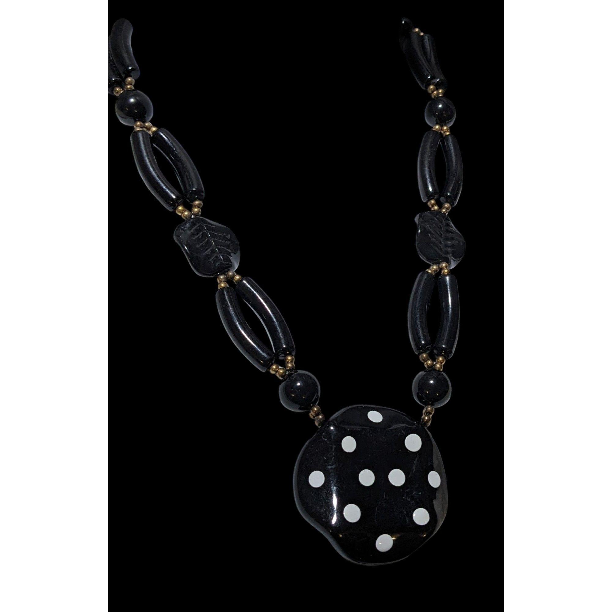 Other Vintage 70s Black Lucite Statement Necklace Size ONE SIZE - 3 Thumbnail