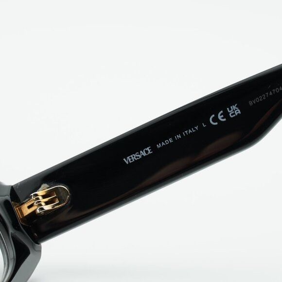 Versace Versace VE3369F GB1 Eyeglasses Black 53mm Oval Frame Size ONE SIZE - 8 Thumbnail