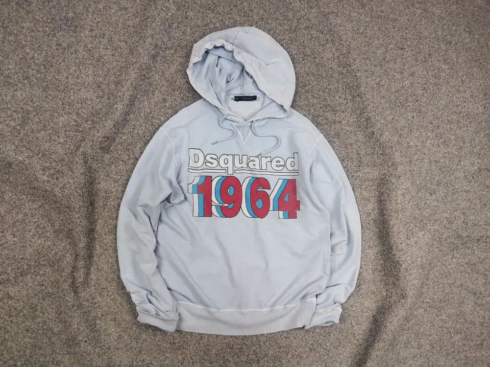 Dsquared2 Vintage 90's Dsquared authentic Logo Light Blue hoodie Size US S / EU 44-46 / 1 - 1 Thumbnail