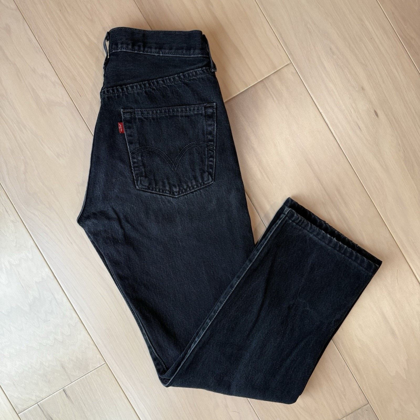 Levi's × Vintage Vintage Levis 501 Jeans 28 Black 90s Straight Leg Workwear Size US 28 / EU 44 - 2 Thumbnail