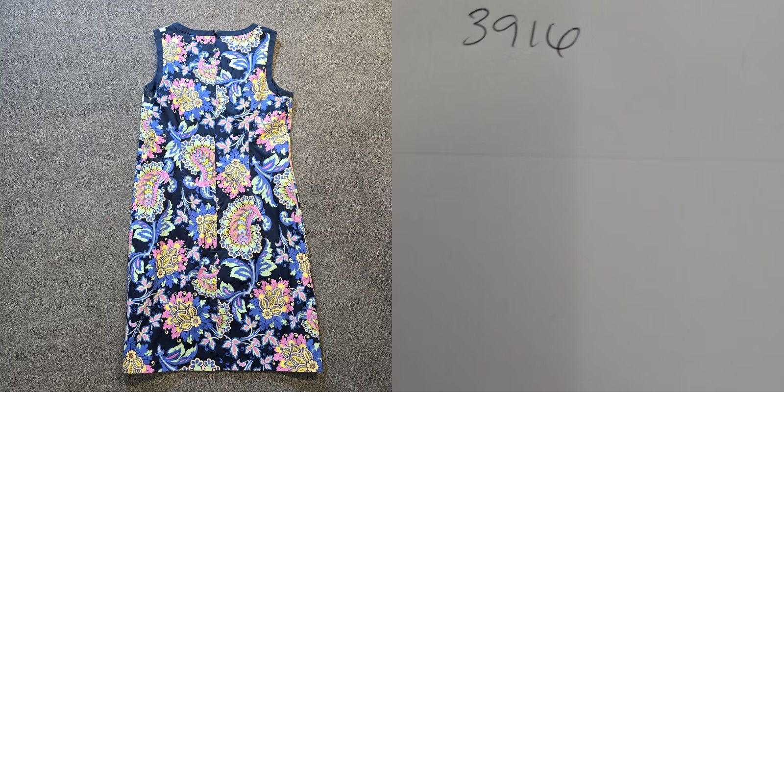 Talbots Talbots Dress Womens 10 Blue Paisley Fitted Sheath V-Neck Wool? Cotton? (from original) Size L / US 10 / IT 46 - 8 Thumbnail