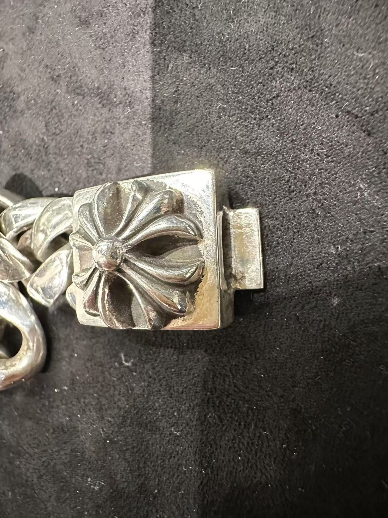 Chrome Hearts Chrome Hearts Silver Plus Cross Cuban Link ID Bracelet Size ONE SIZE - 10 Thumbnail