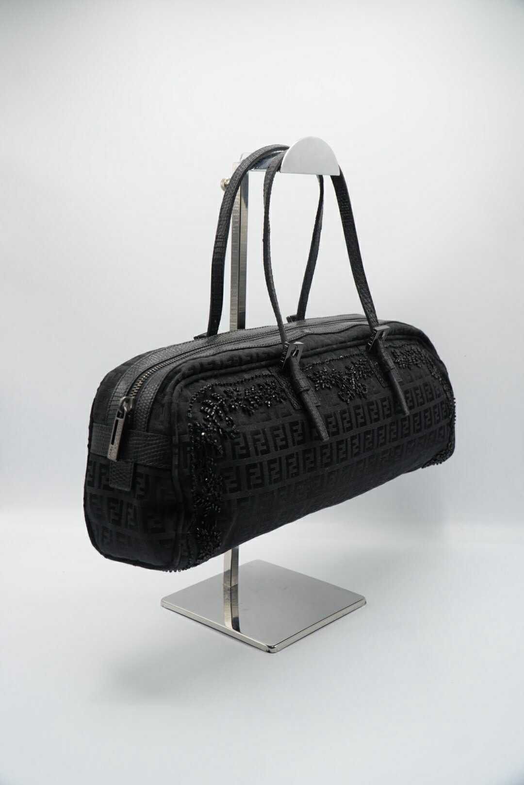 Fendi Fendi Black Mamma Baguette Sequined Shoulder Bag Size ONE SIZE - 3 Thumbnail