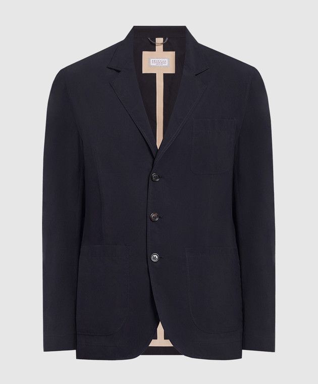 Brunello Cucinelli o1y0526 Single-breasted Blazer in Midnight Blue Size US M / EU 48-50 / 2 - 1 Thumbnail