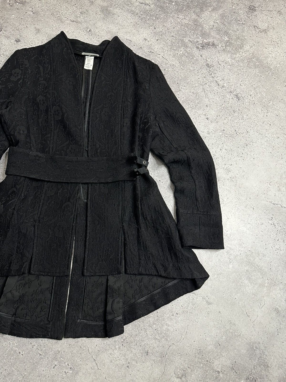 Sarah Pacini Sarah Pacini Wool Avant-Garde Asymmetrical jacket with belt Size XS / US 0-2 / IT 36-38 - 5 Thumbnail