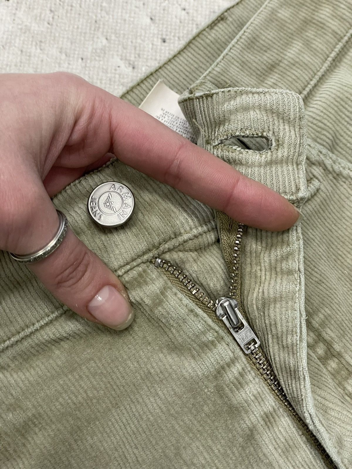 Armani Armani Jeans beige retro velvet classic comfort fit pants Size US 33 - 7 Thumbnail