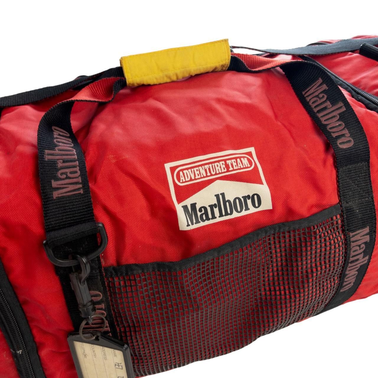 Large Vtg shops Marlboro Adventure Team Duffle Drawstring Bag 24in H 37in W Tags