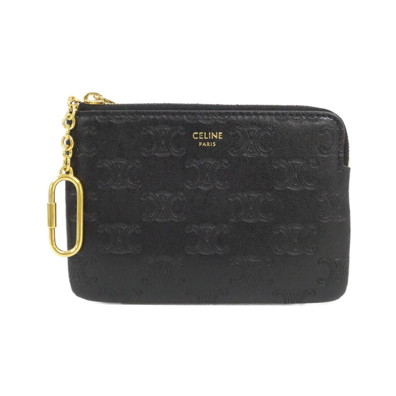 Celine Celine 10C663Bfu Calf Coin Key Case Leather Coin Case 10C663Bfu Duty Free For Usa in Black, Women's