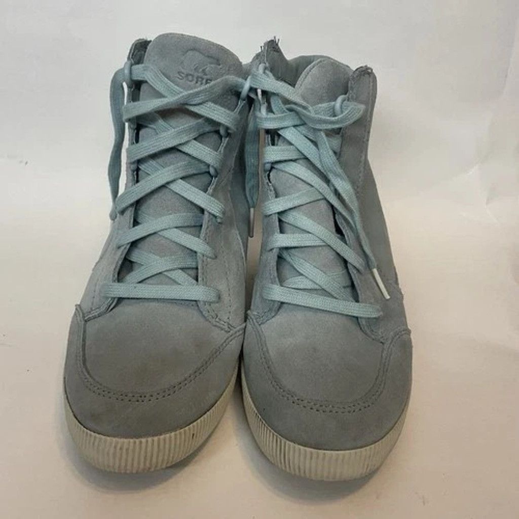 SOREL Sorel Out N About Blue Suede Lace Up Wedge Booties Women 10 Size US 10 / IT 40 - 13 Thumbnail