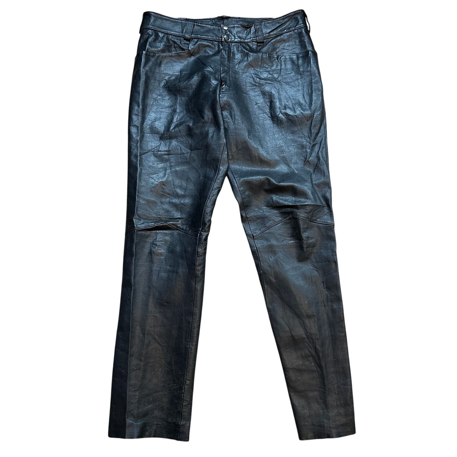 Vintage Excelled New York Leather Pants Men 38x35 Motorcycle