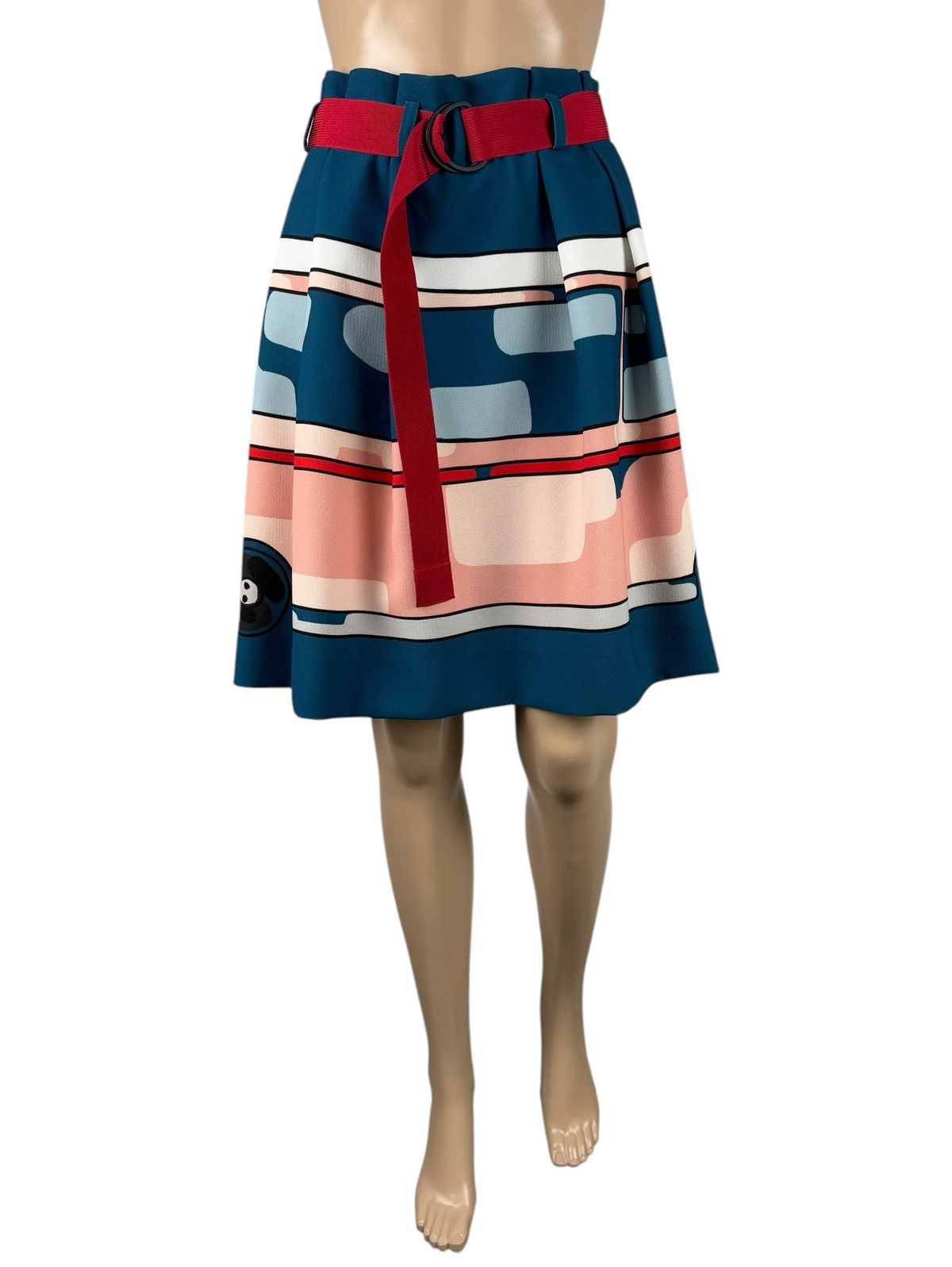 Cop Copine Cop Copine Autocar Jupe Skirt Belted Printed Polyester Size 27" / US 4 / IT 40 - 2 Thumbnail