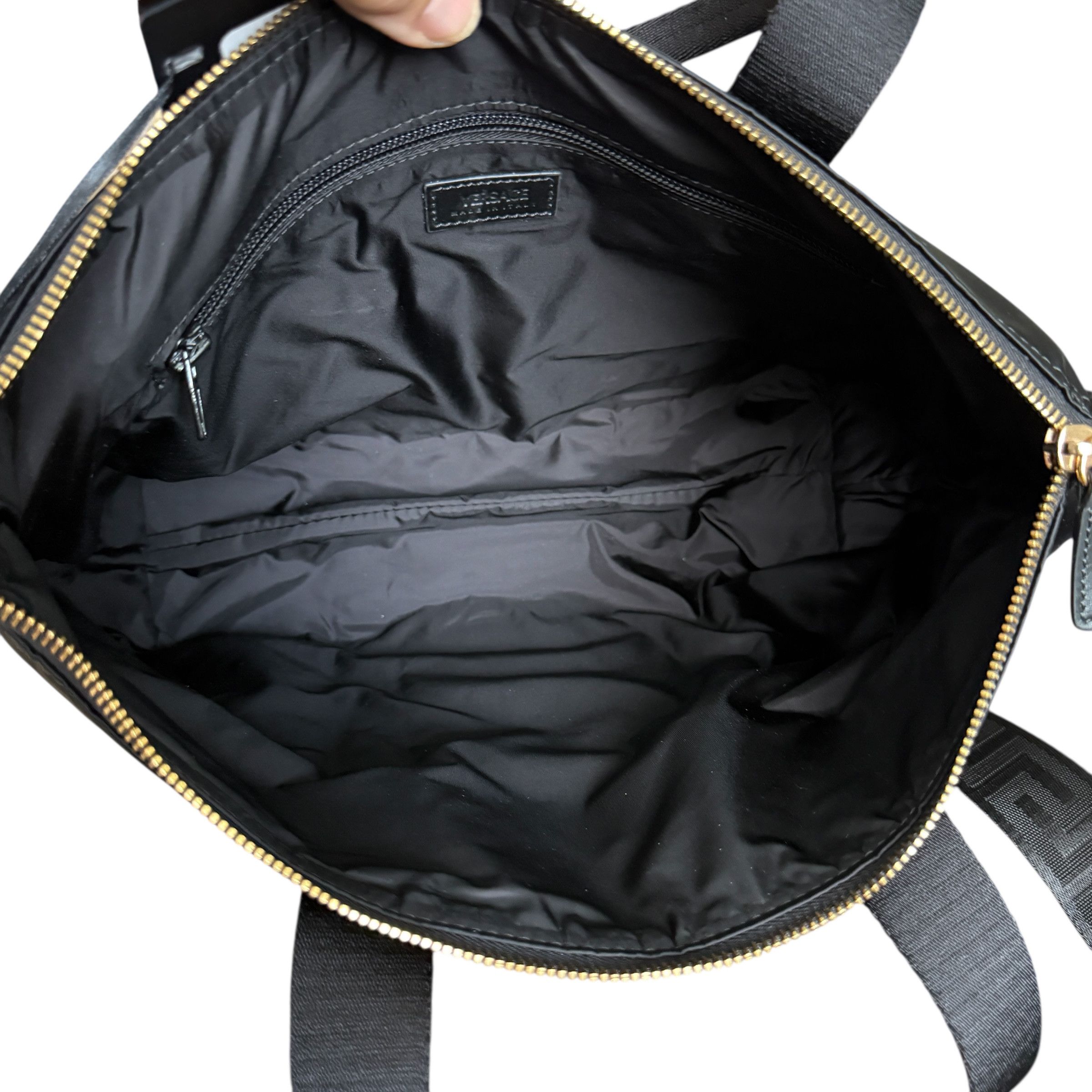 Versace Versace 1013787 Black Nylon La Medusa Shoulder Tote Bag Size ONE SIZE - 7 Thumbnail