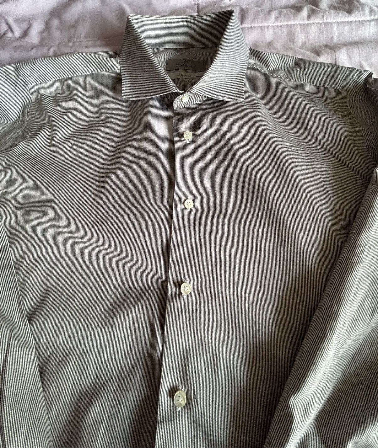 Canali Canali Impeccabile Mens Shirt 16.5/42 Slim Made in Italy Size US L / EU 52-54 / 3 - 8 Thumbnail